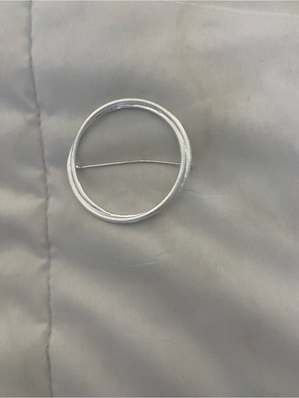 Silver Circular Brooch Pin - Minimalist Women’s Accessory